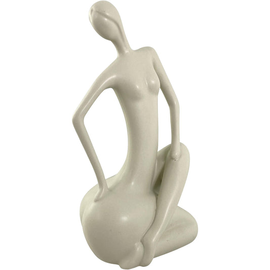 Figura decorativa mujer color gris